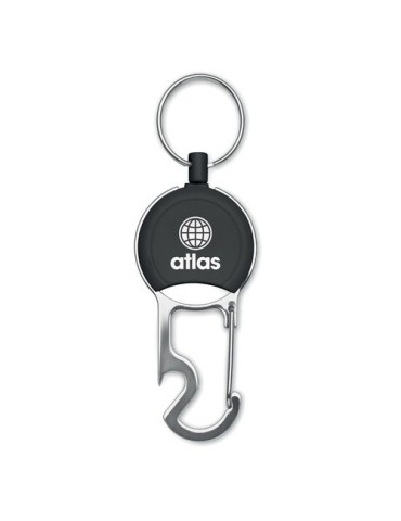Porte-badges rétractable pratique et personnalisé PULRIC Matières : ABS Couleurs : noir cadeau collaborateur premium