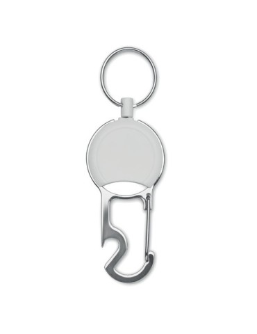 Porte-badges rétractable pratique et personnalisé PULRIC Matières : ABS Couleurs : blanc personnalisable avec votre logo
