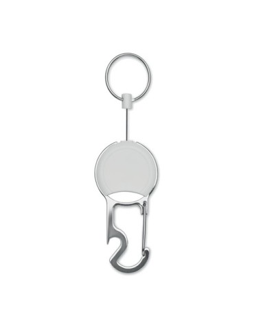 Porte-badges rétractable pratique et personnalisé PULRIC Matières : ABS Couleurs : blanc marquage laser ultra précis