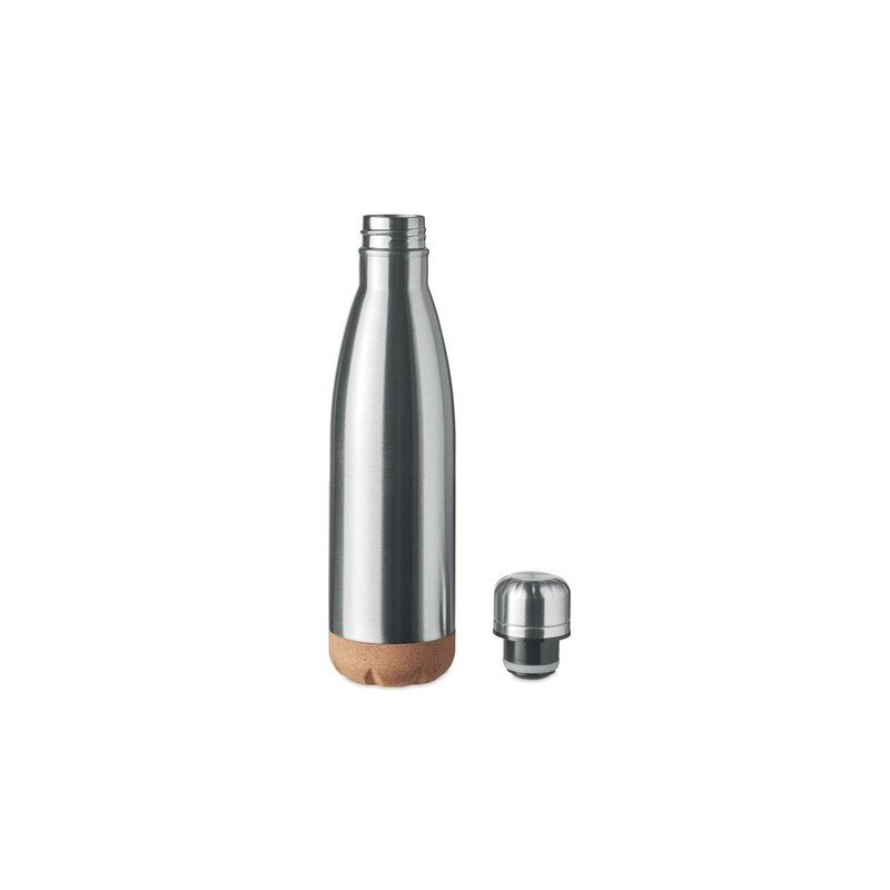 Bouteille isotherme double paroi  de 500 ml en acier inoxydable - ASPEN CORK Matières : acier inoxydable Couleurs : argenté mat 