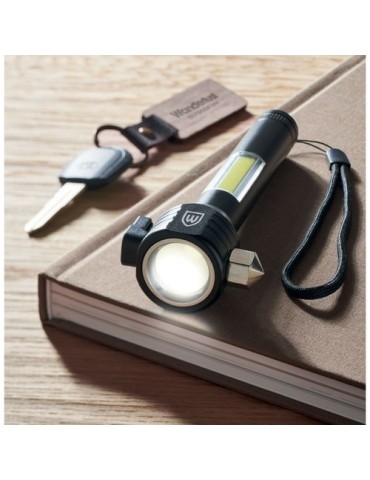 Marteau d'urgence 3 en 1 Pratique et Sécuritaire Personnalisé HAMALUZ Matières : aluminium Couleurs : noir marquage laser ultra 