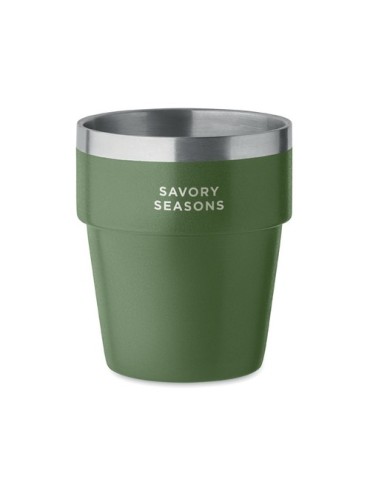 Gobelet Double Paroi Éco-responsable et Durable 250 ml Personnalisé ACERITO Couleurs : vert foncé Matières : acier inoxydable re