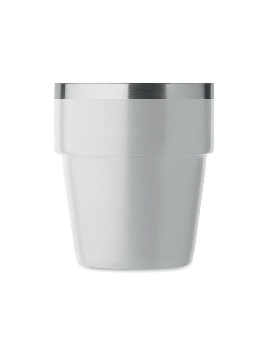 Gobelet Double Paroi Éco-responsable et Durable 250 ml Personnalisé ACERITO Couleurs : blanc Matières : acier inoxydable recyclé