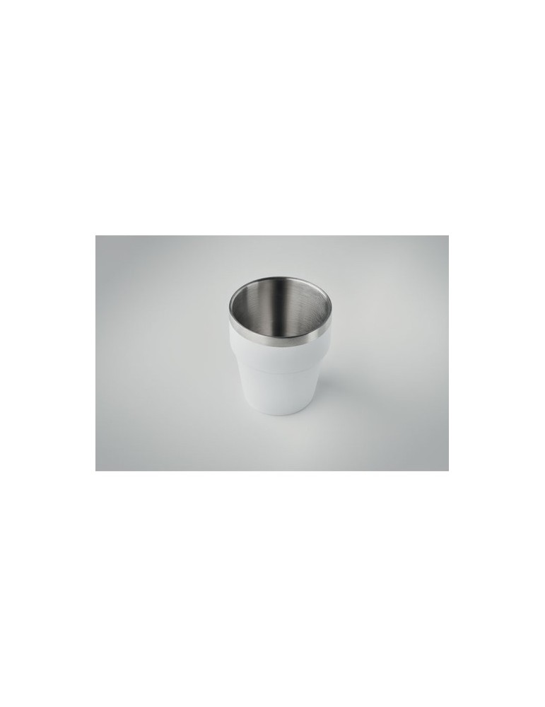 Gobelet Double Paroi Éco-responsable et Durable 250 ml Personnalisé ACERITO Couleurs : blanc Matières : acier inoxydable recyclé