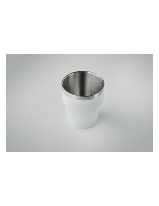 Gobelet Double Paroi Éco-responsable et Durable 250 ml Personnalisé ACERITO Couleurs : blanc Matières : acier inoxydable recyclé