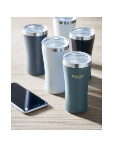 Gobelet Éco-responsable Double Paroi Personnalisé 160 ml OZ Couleurs : bleu pétrole Matières : acier inoxydable recyclé personna