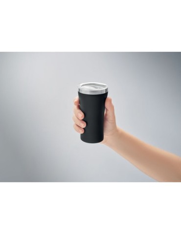 Gobelet Éco-responsable Double Paroi Personnalisé 160 ml OZ Couleurs : noir Matières : acier inoxydable recyclé impression logo 