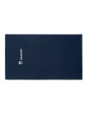 Serviette  personnalisée 100x170cm - SEAQUAL® Matières : coton recyclé Couleurs : bleu impression logo haute qualité
