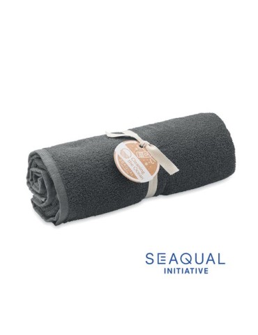 Serviette  personnalisée 100x170cm - SEAQUAL® Matières : coton recyclé Couleurs : gris cadeau entreprise pas cher