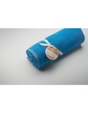 Serviette  personnalisée 100x170cm - SEAQUAL® Matières : coton recyclé Couleurs : turquoise cadeau client original