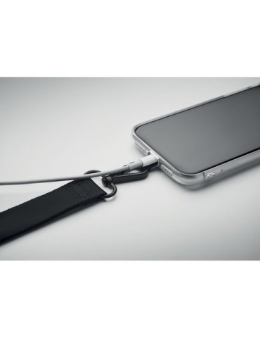 Sangle personnalisée en polyester pour téléphone CELESTE Matières : PET Couleurs : noir 2