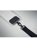Sangle personnalisée en polyester pour téléphone CELESTE Matières : PET Couleurs : noir marquage laser ultra précis