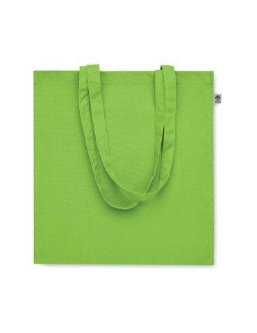 Sac shopping  en coton bio personnalisé - BENTE COLOUR Matières : coton Couleurs : vert citron goodies personnalisé en stock