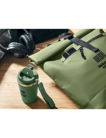 Sac à dos enroulable personnalisé idéal - IREA Matières : PET Couleurs : vert armée marquage couleur éclatante