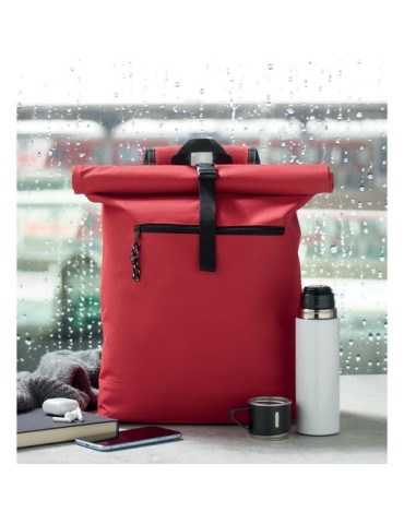 Sac à dos enroulable personnalisé idéal - IREA Matières : PET Couleurs : rouge personnalisable avec votre logo