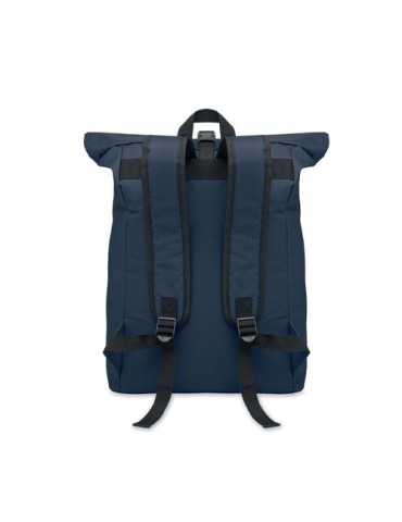 Sac à dos enroulable personnalisé idéal - IREA Matières : PET Couleurs : bleu marquage laser ultra précis