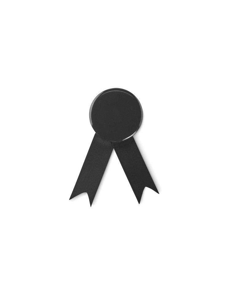 Broche en ruban publicitaire - LAZO Matières : métal Couleurs : noir cadeau collaborateur premium