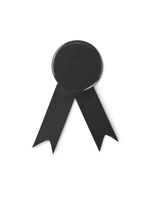 Broche en ruban publicitaire - LAZO Matières : métal Couleurs : noir cadeau collaborateur premium