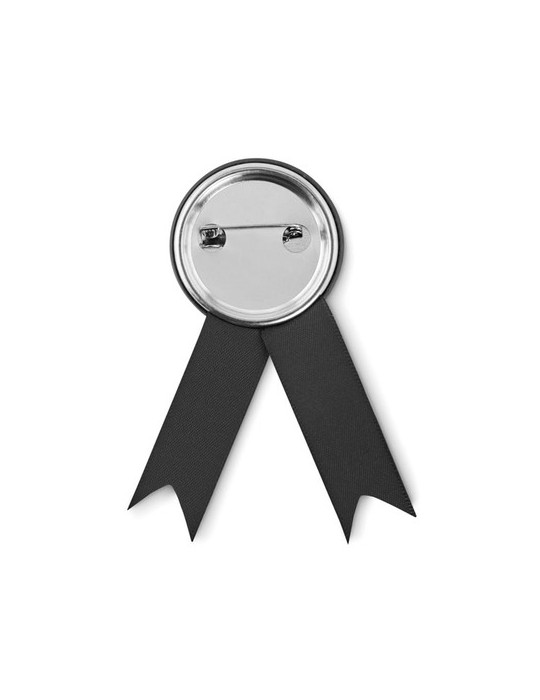 Broche en ruban publicitaire - LAZO Matières : métal Couleurs : noir objet publicitaire robuste