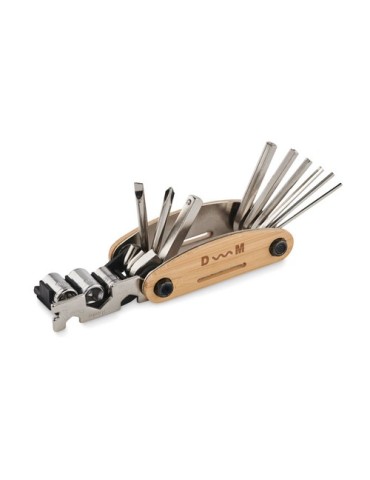 Pochette  et pratique multi outils en bambou - personnalisée MANO Matières : bambou Couleurs : bois marquage laser ultra précis