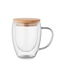 Mug double paroi en verre personnalisé 250ml - TIRAL Matières : borosilicate Couleurs : transparent