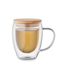 Mug double paroi en verre personnalisé 250ml - TIRAL Matières : borosilicate Couleurs : transparent cadeau entreprise pas cher