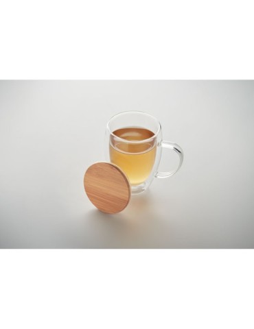 Mug double paroi en verre personnalisé 250ml - TIRAL Matières : borosilicate Couleurs : transparent impression haute définition