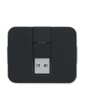 Hub USB 4 Ports Personnalisé Éco-responsable - SQUARE-C Matières : ABS Couleurs : noir accessoire événementiel unique