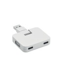 Hub USB 4 Ports Personnalisé Éco-responsable - SQUARE-C Matières : ABS Couleurs : blanc personnalisable avec votre logo