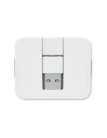 Hub USB 4 Ports Personnalisé Éco-responsable - SQUARE-C Matières : ABS Couleurs : blanc cadeau collaborateur premium