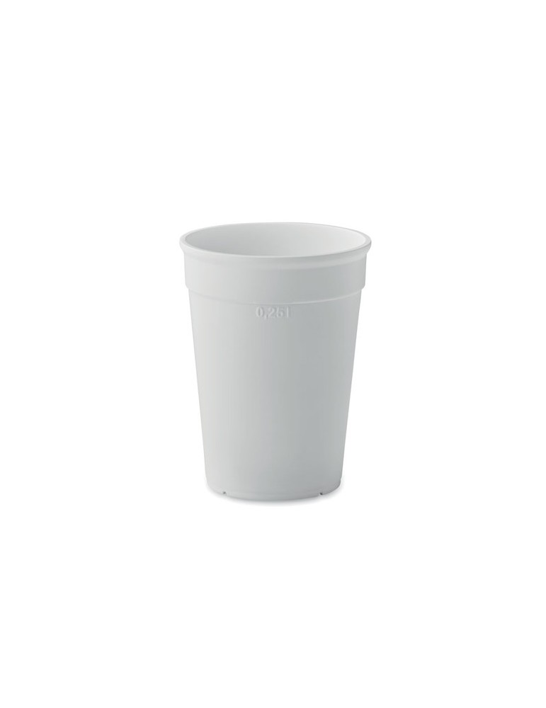 Gobelet Éco-responsable Pratique en PP 250ml - AWAYCUP Matières : polypropylène (PP) Couleurs : blanc cadeau entreprise pas cher
