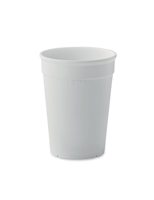 Gobelet Éco-responsable Pratique en PP 250ml - AWAYCUP Matières : polypropylène (PP) Couleurs : blanc cadeau entreprise pas cher