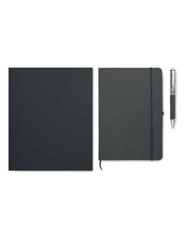 Carnet  en cuir recyclé avec stylo - ELEGANOTE Matières : papier Couleurs : noir goodies publicitaire événementiel