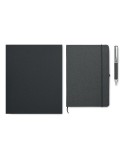 Carnet  en cuir recyclé avec stylo - ELEGANOTE Matières : papier Couleurs : noir goodies publicitaire événementiel