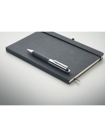 Carnet  en cuir recyclé avec stylo - ELEGANOTE Matières : papier Couleurs : noir cadeau collaborateur premium
