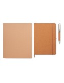 Carnet  en cuir recyclé avec stylo - ELEGANOTE Matières : papier Couleurs : beige cadeau entreprise pas cher