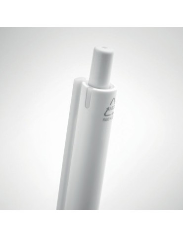 Stylo Poussoir Éco-responsable en ABS Recyclé - SIDE Matières : ABS recyclé Couleurs : blanc cadeau entreprise pas cher