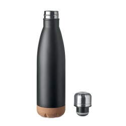 Bouteille isotherme double paroi  de 500 ml en acier inoxydable - ASPEN CORK Matières : acier inoxydable Couleurs : noir accesso