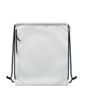 Sac à cordon  300D RPET - NIGHT Matières : PET recyclé Couleurs : blanc marquage laser ultra précis