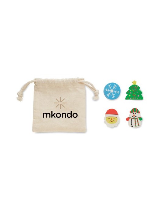 Set de 4 gommes de Noël RUBBIES