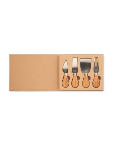 Set de 4 couteaux à fromage personnalisés en acier inoxydable QUATTRO