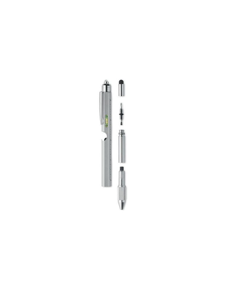 Stylo Niveau et Lampe Pratique et Innovant Personnalisé - RETOOL Matières : aluminium Couleurs : argenté mat