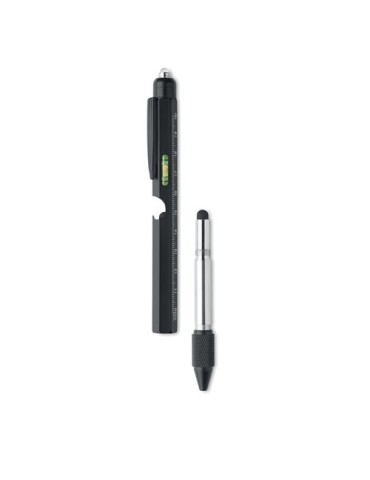Stylo Niveau et Lampe Pratique et Innovant Personnalisé - RETOOL Matières : aluminium Couleurs : noir cadeau entreprise pas cher