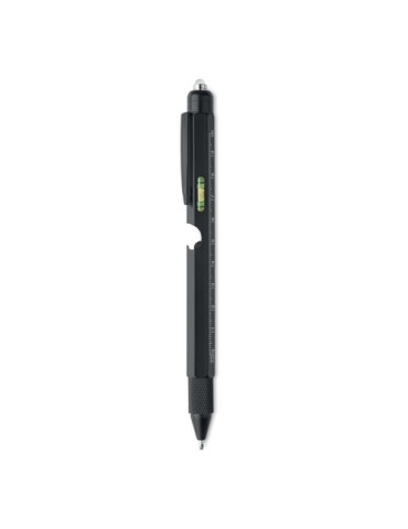 Stylo Niveau et Lampe Pratique et Innovant Personnalisé - RETOOL Matières : aluminium Couleurs : noir objet promotionnel éco-res