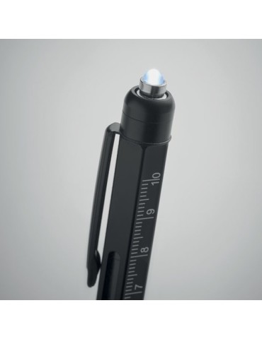 Stylo Niveau et Lampe Pratique et Innovant Personnalisé - RETOOL Matières : aluminium Couleurs : noir impression logo haute qual