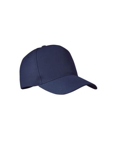 Casquette Éco-responsable à 5 pans RPET Personnalisée | SENGA Matières : PET recyclé Couleurs : bleu livraison express 24h 48h
