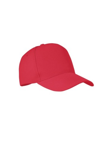 Casquette Éco-responsable à 5 pans RPET Personnalisée | SENGA Matières : PET recyclé Couleurs : rouge personnalisable avec votre