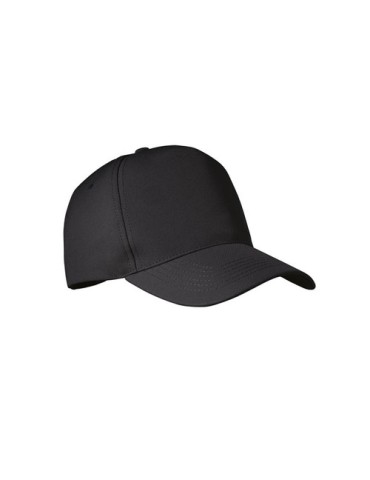 Casquette Éco-responsable à 5 pans RPET Personnalisée | SENGA Matières : PET recyclé Couleurs : noir impression haute définition