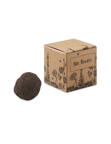 Bombe Éco-responsable de Graines de Fleurs d'Abeille - BOMBI II Matières : papier Couleurs : beige cadeau entreprise pas cher