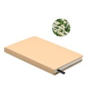 Carnet A5 Éco-responsable en papier recyclé Personnalisable - GROW Matières : papier recyclé Couleurs : beige goodies publicitai